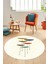 Baskılı Kaymaz Taban Yıkanabilir Modern Yuvarlak Mutfak Salon Halısı Y-MODERN-112-KREM 4