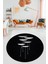 Baskılı Kaymaz Taban Yıkanabilir Modern Yuvarlak Mutfak Salon Halısı Y-MODERN-112-SİYAH 5