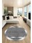 Baskılı Ince Kaymaz Taban Yıkanabilir Sade Modern Mutfak Yuvarlak Salon Halısı Y-Modern-10-Gri 2