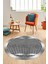 Baskılı Ince Kaymaz Taban Yıkanabilir Sade Modern Mutfak Yuvarlak Salon Halısı Y-Modern-10-Gri 3