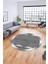 Baskılı Ince Kaymaz Taban Yıkanabilir Sade Modern Mutfak Yuvarlak Salon Halısı Y-Modern-10-Gri 5