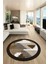 Özel Modern Desenli Dijital Kaymaz Yıkanabilir Yuvarlak Mutfak Salon Halısı Y-Modern-11-Kahve 2