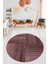 3D Modern Kilim Desen Dijital Kaymaz Yıkanabilir Yuvarlak Mutfak Salon Halısı Y-Modern-34-Pembe 2