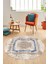 Modern Sade Desen Dijital Kaymaz Yıkanabilir Yuvarlak Mutfak Salon Halısı Y-Modern-37-Mavi 1
