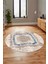 Modern Sade Desen Dijital Kaymaz Yıkanabilir Yuvarlak Mutfak Salon Halısı Y-Modern-37-Mavi 5