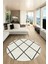 Sade Desenli Baskılı Kaymaz Taban Yıkanabilir Yuvarlak Mutfak Salon Halısı Y-MODERN-116-KREM 3