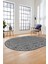 Kilim Desen Baskılı Kaymaz Taban Yıkanabilir Modern Oval Yolluk Salon Halısı O-MODERN-108-GRİ 3