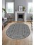 Kilim Desen Baskılı Kaymaz Taban Yıkanabilir Modern Oval Yolluk Salon Halısı O-MODERN-108-GRİ 4