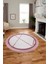 Renkli Modern Kilim Desen Kaymaz Yıkanabilir Yuvarlak Mutfak Salon Halısı Y-Modern-76-Pembe 4