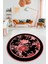Çiçek Desenli Dijital Kaymaz Yıkanabilir Yuvarlak Mutfak Salon Halısı Y-Modern-16-Pembe 3