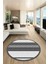 Modern Kilim Desenli Dijital Kaymaz Yıkanabilir Yuvarlak Mutfak Salon Halısı Y-Modern-18-Beyaz 1
