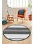 Modern Kilim Desenli Dijital Kaymaz Yıkanabilir Yuvarlak Mutfak Salon Halısı Y-Modern-18-Beyaz 2