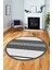 Modern Kilim Desenli Dijital Kaymaz Yıkanabilir Yuvarlak Mutfak Salon Halısı Y-Modern-18-Beyaz 5