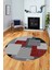 Baskılı Kaymaz Yıkanabilir Yuvarlak Mutfak Halısı Salon Halısı Y-Modern-47-Bordo 3
