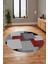 Baskılı Kaymaz Yıkanabilir Yuvarlak Mutfak Halısı Salon Halısı Y-Modern-47-Bordo 4