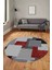 Baskılı Kaymaz Yıkanabilir Yuvarlak Mutfak Halısı Salon Halısı Y-Modern-47-Bordo 5