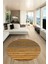 Modern Kilim Desenli Dijital Kaymaz Yıkanabilir Yuvarlak Mutfak Salon Halısı Y-Modern-17-Kahve 1