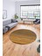 Modern Kilim Desenli Dijital Kaymaz Yıkanabilir Yuvarlak Mutfak Salon Halısı Y-Modern-17-Kahve 4