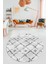 Baskılı Kaymaz Yıkanabilir Kilim Desen Yuvarlak Mutfak Halısı Salon Halısı Y-Modern-57-Gri 1