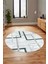 Sade Desen Modern Tasarım Kaymaz Yıkanabilir Yuvarlak Mutfak Salon Halısı Y-Modern-80-Mavi 2