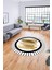 Renkli Modern Desenli Dijital Kaymaz Yıkanabilir Yuvarlak Mutfak Salon Halısı Y-Modern-22-Kahve 4