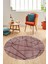 Sade Desenli Baskılı Kaymaz Taban Yıkanabilir Yuvarlak Mutfak Salon Halısı Y-MODERN-117-BORDO 4