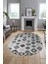 Etnik Baskılı Kaymaz Taban Yıkanabilir Modern Oval Yolluk Salon Halısı O-Modern-99-Gri 5