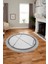 Renkli Modern Kilim Desen Kaymaz Yıkanabilir Yuvarlak Mutfak Salon Halısı Y-Modern-76-Gri 4