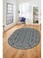 Kilim Desen Baskılı Kaymaz Taban Yıkanabilir Modern Oval Yolluk Salon Halısı O-MODERN-108-MAVİ 2