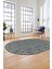 Kilim Desen Baskılı Kaymaz Taban Yıkanabilir Modern Oval Yolluk Salon Halısı O-MODERN-108-MAVİ 3