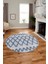 Modern Kilim Desen Dijital Kaymaz Yıkanabilir Yuvarlak Mutfak Salon Halısı Y-Modern-92-Mavi 3