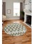 Modern Kilim Desen Dijital Kaymaz Yıkanabilir Yuvarlak Mutfak Salon Halısı Y-Modern-92-Yeşil 3
