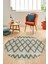 Modern Kilim Desen Dijital Kaymaz Yıkanabilir Yuvarlak Mutfak Salon Halısı Y-Modern-92-Yeşil 5
