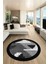 Özel Modern Desenli Dijital Kaymaz Yıkanabilir Yuvarlak Mutfak Salon Halısı Y-Modern-11-Gri 2