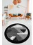 Özel Modern Desenli Dijital Kaymaz Yıkanabilir Yuvarlak Mutfak Salon Halısı Y-Modern-11-Gri 4