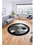 Özel Modern Desenli Dijital Kaymaz Yıkanabilir Yuvarlak Mutfak Salon Halısı Y-Modern-11-Gri 5