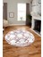 Modern Sade Desen Dijital Kaymaz Yıkanabilir Yuvarlak Mutfak Salon Halısı Y-Modern-91-Bordo 3