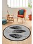 Baskılı Kaymaz Yıkanabilir Modern Yaprak Desen Yuvarlak Mutfak Salon Halısı Y-Modern-41-Siyah 1