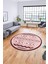 3D Kaymaz Yıkanabilir Şık Kilim Desen Yuvarlak Mutfak Halısı Salon Halısı Y-Modern-68-Pembe 1