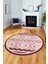 3D Kaymaz Yıkanabilir Şık Kilim Desen Yuvarlak Mutfak Halısı Salon Halısı Y-Modern-68-Pembe 2