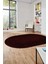 Etnik Desen Baskılı Kaymaz Taban Yıkanabilir Modern Oval Yolluk Salon Halısı O-MODERN-113-BORDO 1