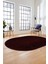 Etnik Desen Baskılı Kaymaz Taban Yıkanabilir Modern Oval Yolluk Salon Halısı O-MODERN-113-BORDO 3