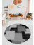 Baskılı Kaymaz Yıkanabilir Yuvarlak Mutfak Halısı Salon Halısı Y-Modern-47-Gri 1