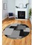 Baskılı Kaymaz Yıkanabilir Yuvarlak Mutfak Halısı Salon Halısı Y-Modern-47-Gri 3