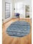 Kilim Desen Özel Tasarım Dijital Kaymaz Yıkanabilir Oval Yolluk Salon Halısı O-Modern-85-Mavi 4