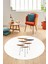 Baskılı Kaymaz Taban Yıkanabilir Modern Yuvarlak Mutfak Salon Halısı Y-MODERN-112-BEYAZ 4