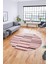Şık Sade Kilim Desenli Dijital Kaymaz Yıkanabilir Yuvarlak Mutfak Salon Halısı Y-Modern-74-Pembe 1