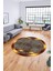 Baskılı Ince Kaymaz Taban Yıkanabilir Sade Modern Mutfak Yuvarlak Salon Halısı Y-Modern-10-Kahve 5
