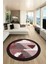 Özel Modern Desenli Dijital Kaymaz Yıkanabilir Yuvarlak Mutfak Salon Halısı Y-Modern-11-Bordo 2
