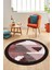 Özel Modern Desenli Dijital Kaymaz Yıkanabilir Yuvarlak Mutfak Salon Halısı Y-Modern-11-Bordo 3